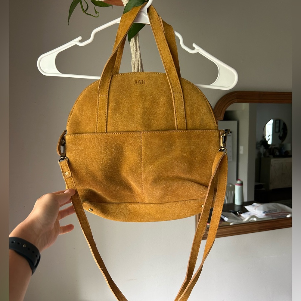 JOYN Half Moon Crossbody- Suede Leather in Mustard